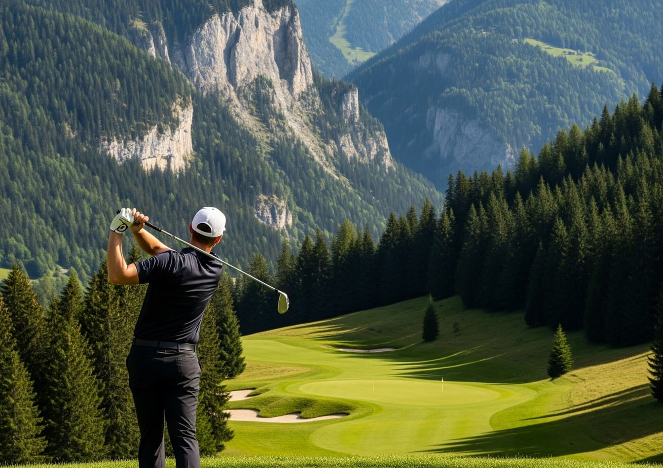 En France, ce golf perché à 1 100 mètres d’altitude entre falaises et sommets enneigés offre un cadre totalement irréel