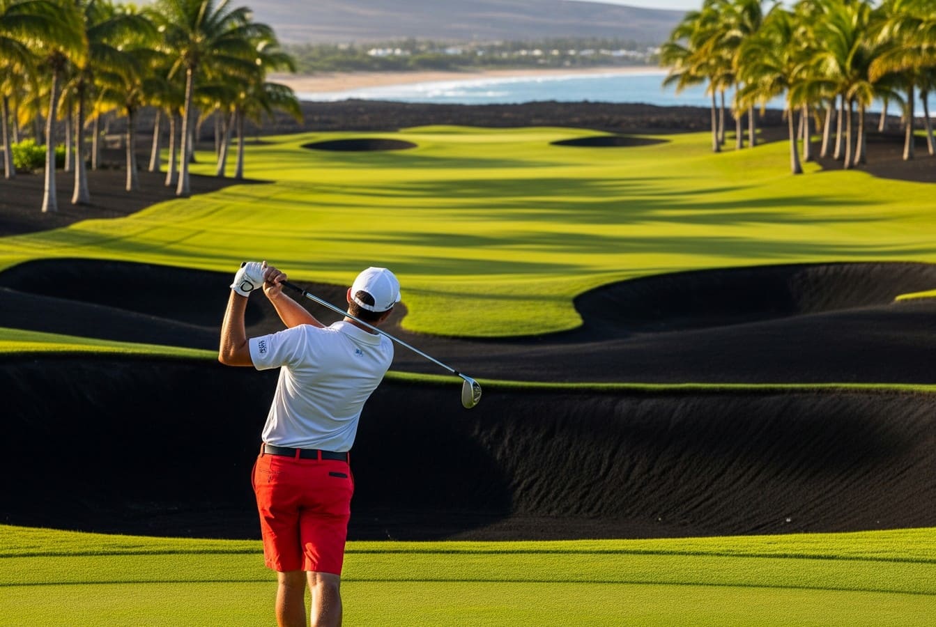 Ce golf aux bunkers noirs et paysages volcaniques va vous faire oublier tous les parcours traditionnels