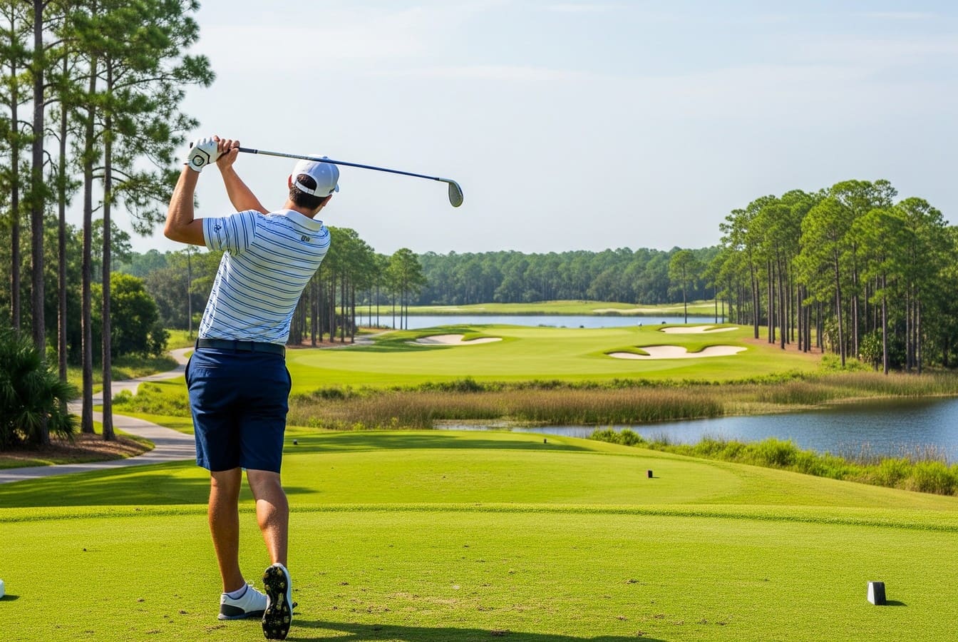 Ce golf au tracé audacieux avec lacs scintillants, pins géants et collines vous laissera sans voix