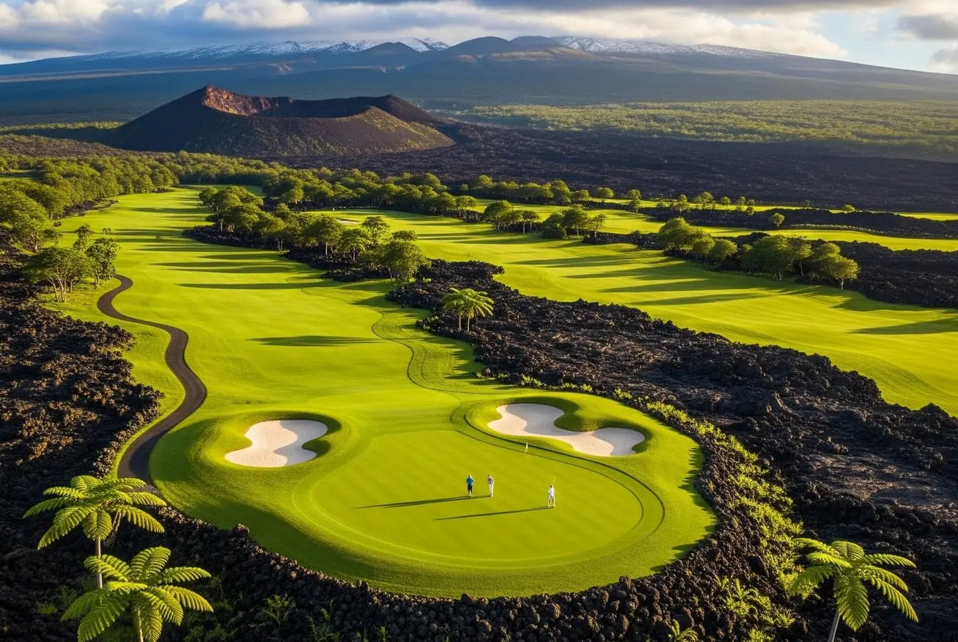 Jouer au golf à côté d’un volcan en activité, voilà une aventure unique et inoubliable